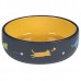 Миска для котів Flamingo Rani Round РАНІ РАУНД, керамічна, 380мл, темно-сірий - жовтий