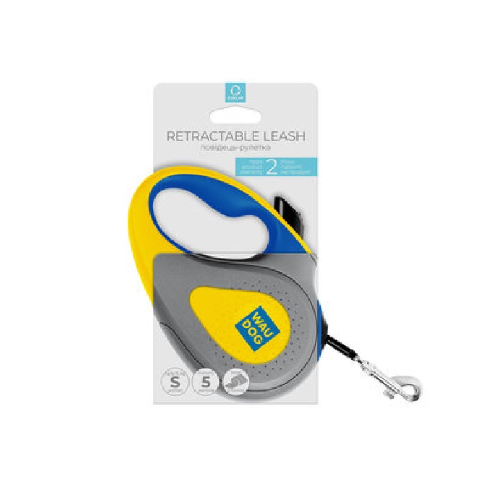 Повідець-рулетка для собак WAUDOG R-leash "Colors of freedom" XS до 12кг 3м світловідбивна стрічка
