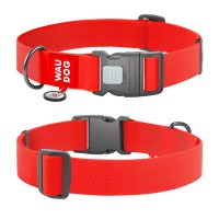 Ошейник для собак WAUDOG Waterproof с QR, водостойкий, XXL, Ш 4 см, Длин 46-70 см, красный