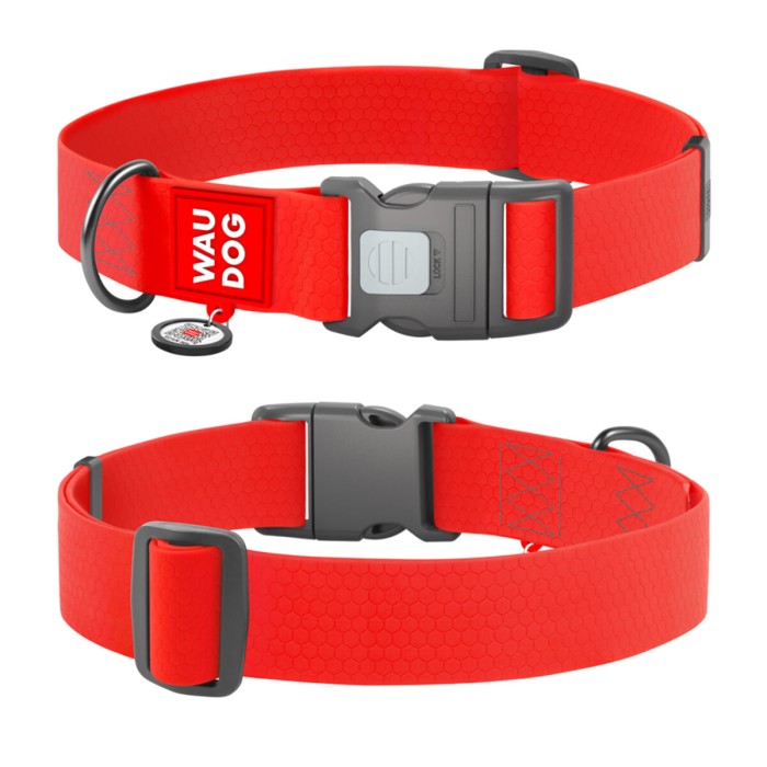 Ошейник для собак WAUDOG Waterproof с QR, водостойкий, XXL, Ш 4 см, Длин 46-70 см, красный