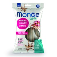 Зубные палочки Monge Gift Dog Puppy and Junior Medium & Maxi свинина с корнем когтя дьявола, 210 г