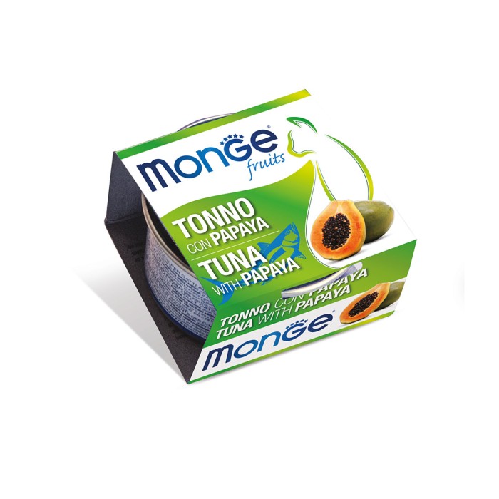 Влажный корм MONGE CAT Adult, для взрослых кошек, тунец и папайя, 80 г