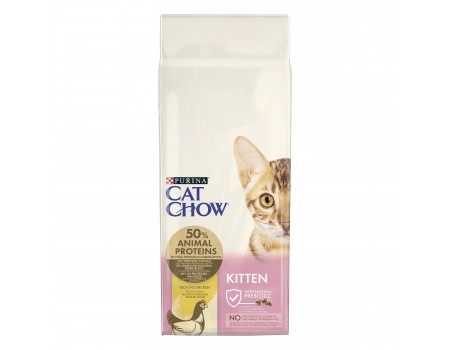 Сухой корм Purina Cat Chow Kitten для котят, с курицей, 15 кг