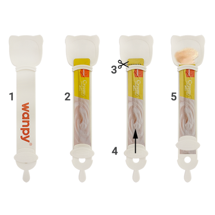 Ложка для рідких ласощів Wanpy Plastic Spoon, пластик, Білий