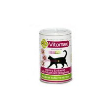 VITOMAX вітамінні добавки для зміцнення зубів та кісток котів з кальцієм та фосфором, 150г, 300 таб(термін придатності 09.2026)