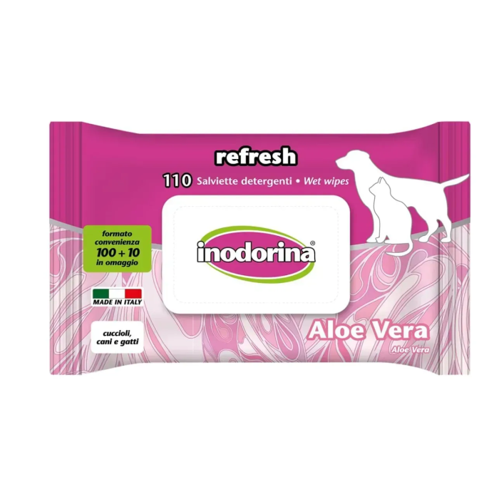 Салфетки Inodorina Salv Refresh Aloe Vera из алоэ, 110 шт