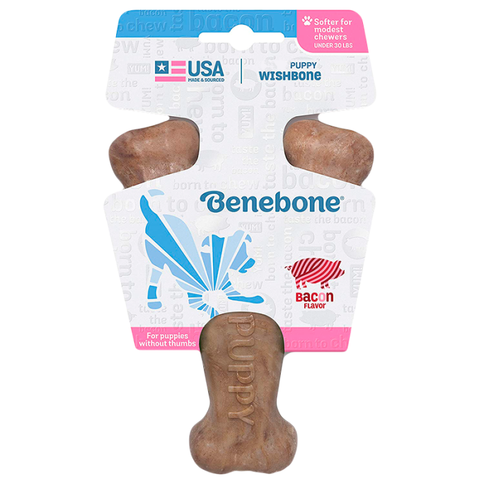 Іграшка міцна для жування Benebone Важіль, зі смаком бекону - MEDIUM, для цуценят вагою до 27 кг
