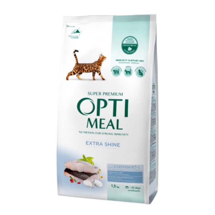 Сухий корм Optimeal, для котів, з тріскою, 1,5 кг