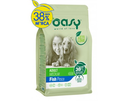 OASY LIFESTAGE Adult Medium Сухой корм с рыбой для взрослых собак средних пород 12 кг