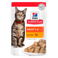 Вологий корм Hill's Хіллс SP Adult для дорослих котів з куркою, пауч 85 г 