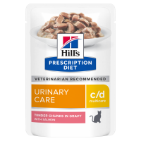 Вологий корм для котів Hill’s PRESCRIPTION DIET c/d , догляд за сечовидільною системою, з лососем, пауч, 85 г