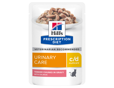 Влажный корм для кошек Hill’s PRESCRIPTION DIET c/d, уход за мочевыделительной системой, с лососем, пауч, 85 г