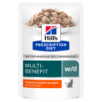 Вологий корм для котів Hill’s PRESCRIPTION DIET w/d при цукровому діабеті та для контролю ваги, з куркою, 85 г
