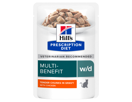 Влажный корм для кошек Hill’s PRESCRIPTION DIET w/d при сахарном диабете и для контроля веса, с курицей, 85 г