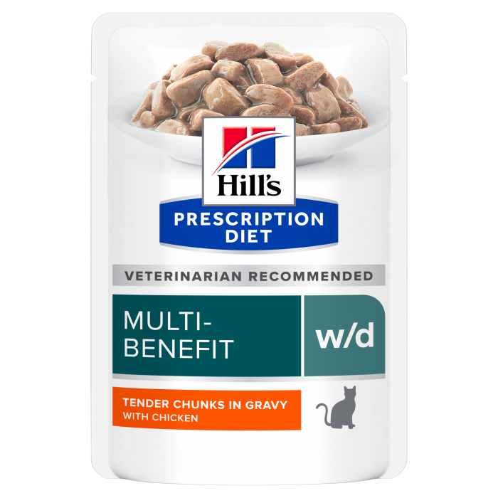 Влажный корм для кошек Hill’s PRESCRIPTION DIET w/d при сахарном диабете и для контроля веса, с курицей, 85 г