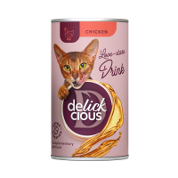 Дополнительный корм для кошек DELICKCIOUS, напиток с курицей, 140 г