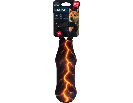 Іграшка для собак з пластиковою пляшкою, пискавкою WAUDOG Fun Crush Помаранчева блискавка В 36,5см Д