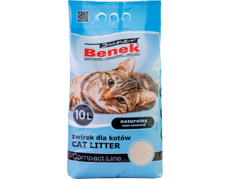 Super Benek Compact - наполнитель бентонитовый без аромата 10л