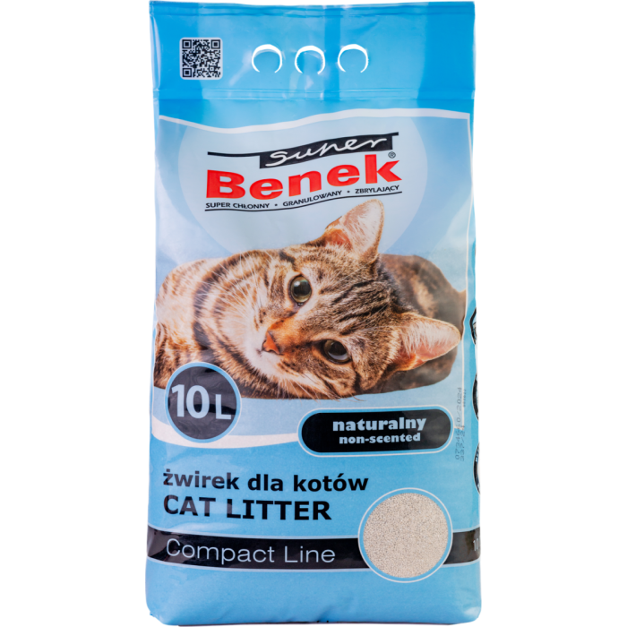 Наполнитель бентонитовый Super Benek для кошачьих туалетов. Компакт – 10 л.
