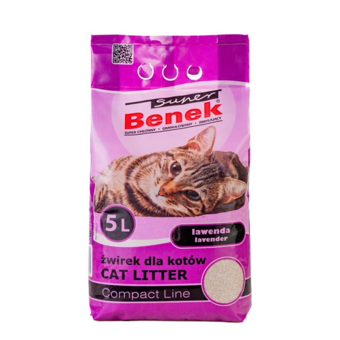 Super Benek Compact - наполнитель бентонитовый с ароматом лаванды 5л