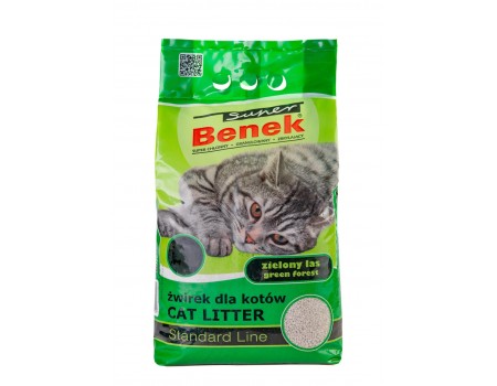 Наповнювач бентонітовий Super Benek для котячих туалетів. Стандарт з ароматом Зелений ліс - 10 л. 