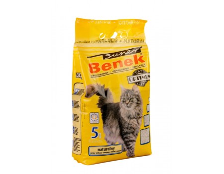Супер Бенек Бентонітовий Оптимальний наповнювач для котячого туалету - натуральний 5л