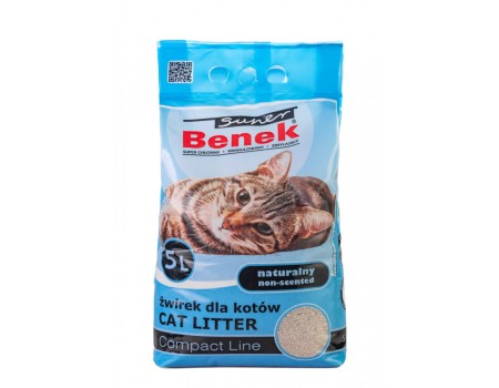 Наполнитель бентонитовый Super Benek для кошачьих туалетов. Компакт – 5 л.