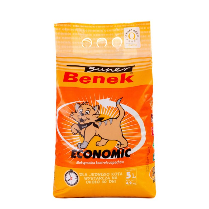 Наполнитель бентонитовый Super Benek для кошачьих туалетов. Экономик – 5 л.
