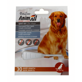 Капли AnimAll VetLine Spot-On от блох и клещей для собак (20-30 кг), 6..