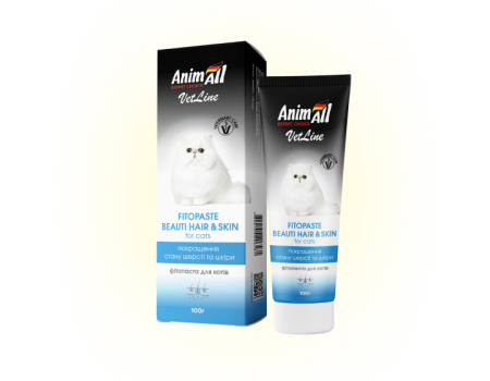 AnimAll VetLine фитопаста для улучшения шерсти котов, 100гр