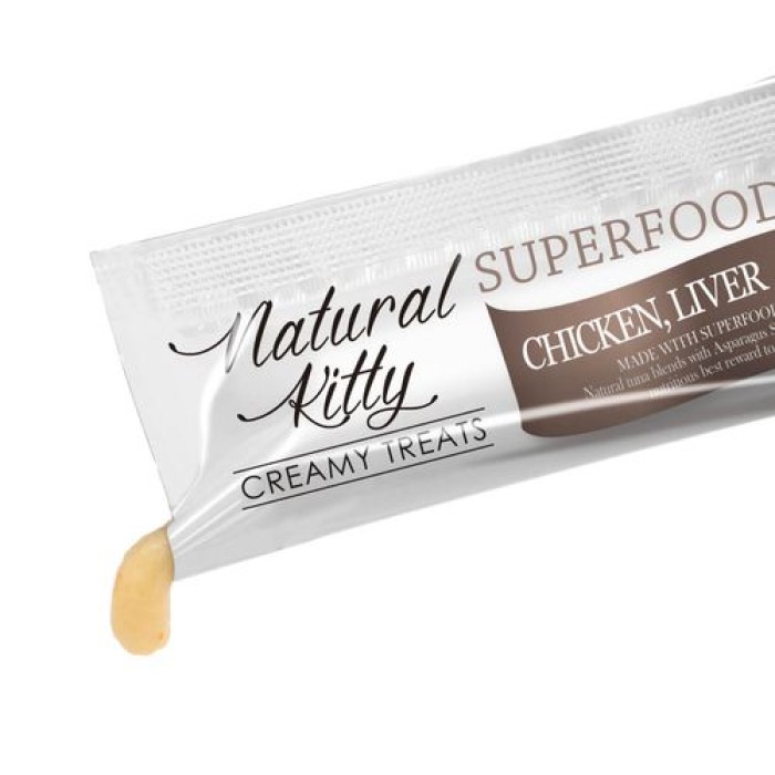 Крем-снек для котів Cherie "Natural Kitty", з курки, печінки та льону, 4 шт/уп