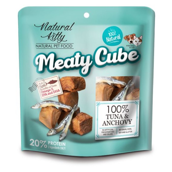 Натуральні ласощі для котів та собак Cherie "Natural Kitty", кубики з тунця та анчоуса, 60 г