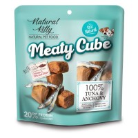 Натуральное лакомство для кошек и собак Cherie "Natural Kitty", кубики из тунца и анчоуса, 60 г