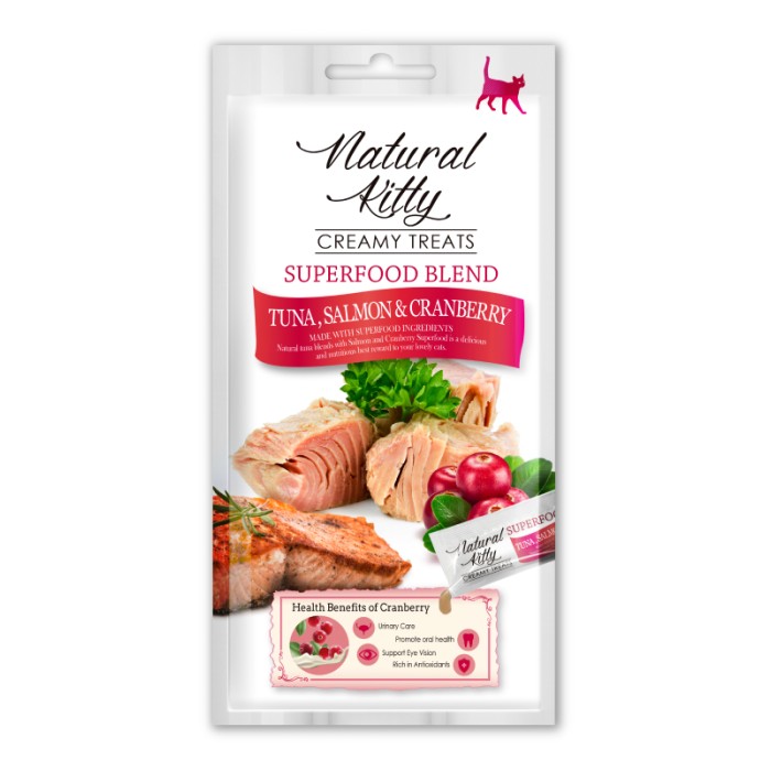 Набор крем-снеков Cherie на основе рыбы "Natural Kitty" для кошек - 50шт*12г*4 вкуса