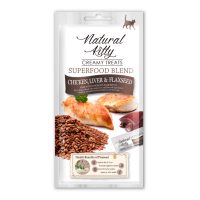 Крем-снек для кошек Cherie "Natural Kitty", из курицы, печени и льна, 4 шт/уп