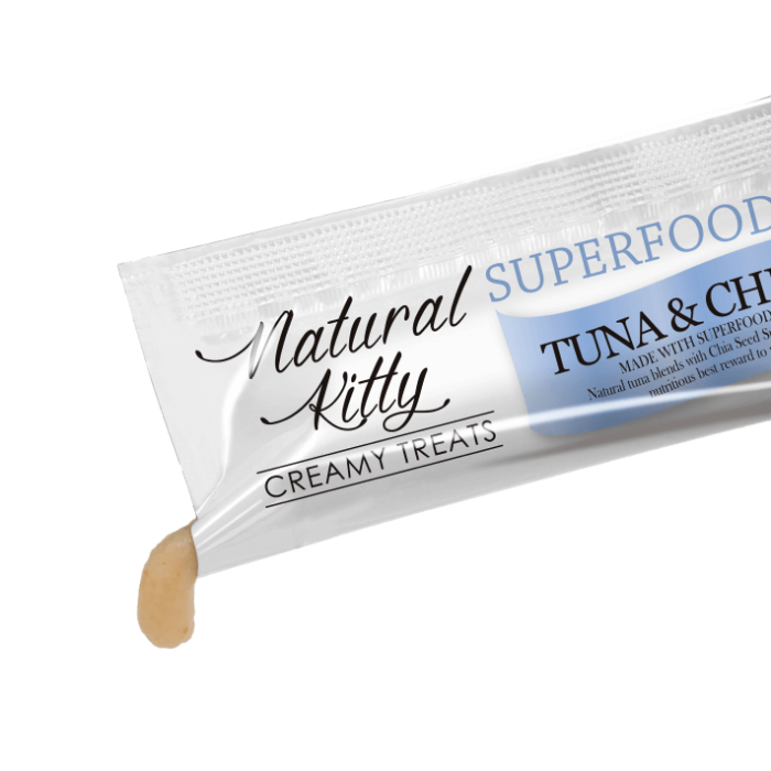 Крем-снек для кошек Cherie "Natural Kitty", из тунца и семян чиа, 4 шт/уп