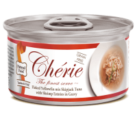 Консерва для котів Cherie, з жовтоперого тунця та креветка в соусі, 80..