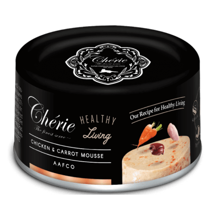 Консерва для котів Cherie, мус з курки та моркви, 80 гр