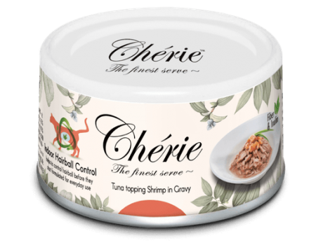 Консерва для котів Cherie "Hairball Control", з тунця та креветок в соусі, 80 гр