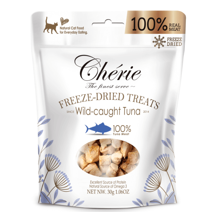Лакомство для кошек Cherie, лиофилизированное, из тунца дикого отлова, 30 г