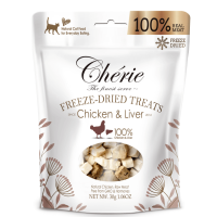 Ласощі для котів Cherie, ліофілізовані, з курки та курячої печінки, 30 г