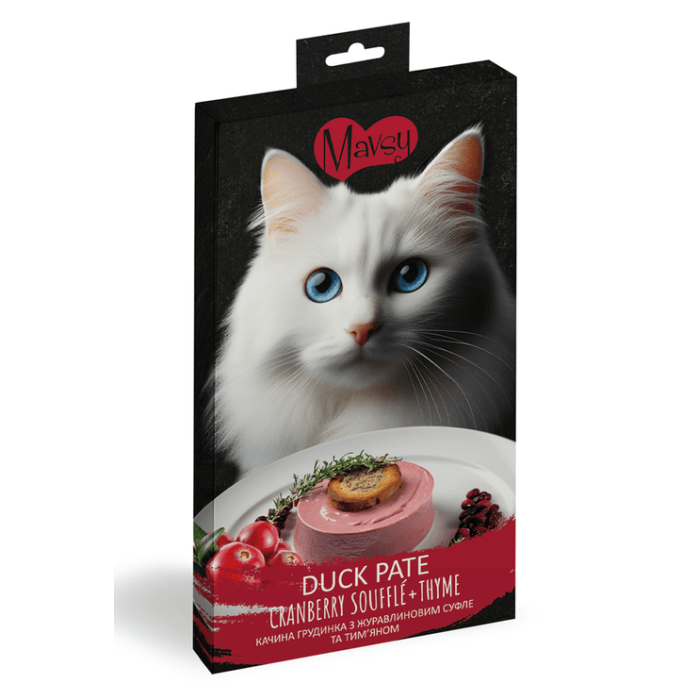 Mavsy - Creamy Treats Duck+ cranberry, паштет з качиної грудки з журавлинним суфле та чебрецем, 5x15 г