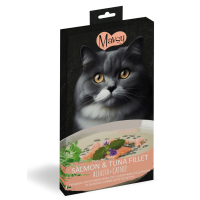 Mavsy - Creamy Treats Tuna+Salmon+catnip, філе лосося та тунця з люцерною та котячою м’ятою, 5x15 г