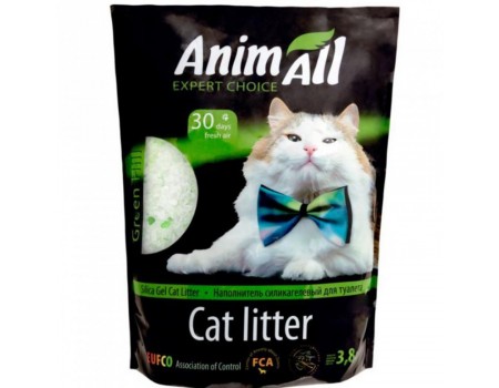 AnimAll "Зелений пагорб" - Силікагелевий наповнювач для котячого туалету, 1,9 кг/3,8л