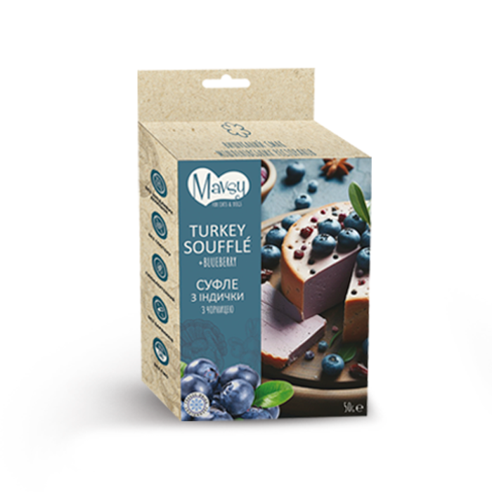 Лакомство для собак Mavsy Freeze dried, суфле из индейки с черникой, 50 г