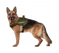 Шлея для службових собак WAUDOG PRO-2, світловідбивна, металевий фасте..