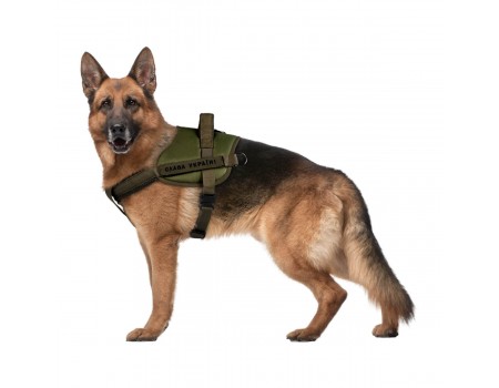 Шлея для службових собак WAUDOG PRO, металевий фастекс, S, В 44-60 см, хакі