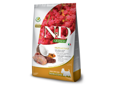 Farmina Dog сухой корм N&D Quinoa Skin&Coat ADULT MINI при пищевой аллергии с перепелом, киноа, кокос и куркума