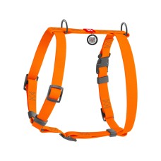 Шлея для собак Н-образный WAUDOG Waterproof с QR-паспортом, пряжка-фастекс, S, Ш 15 мм, А 28-42 см, В 34-51 см, оранжевый