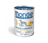 Консервы Monge Dog Fruit Monoprotein для собак, паштет, курица с анана..